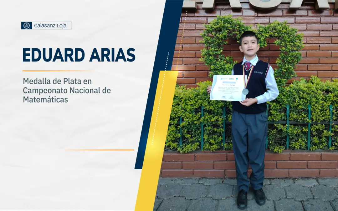 Eduard en el podio de Concurso Nacional de Matemática